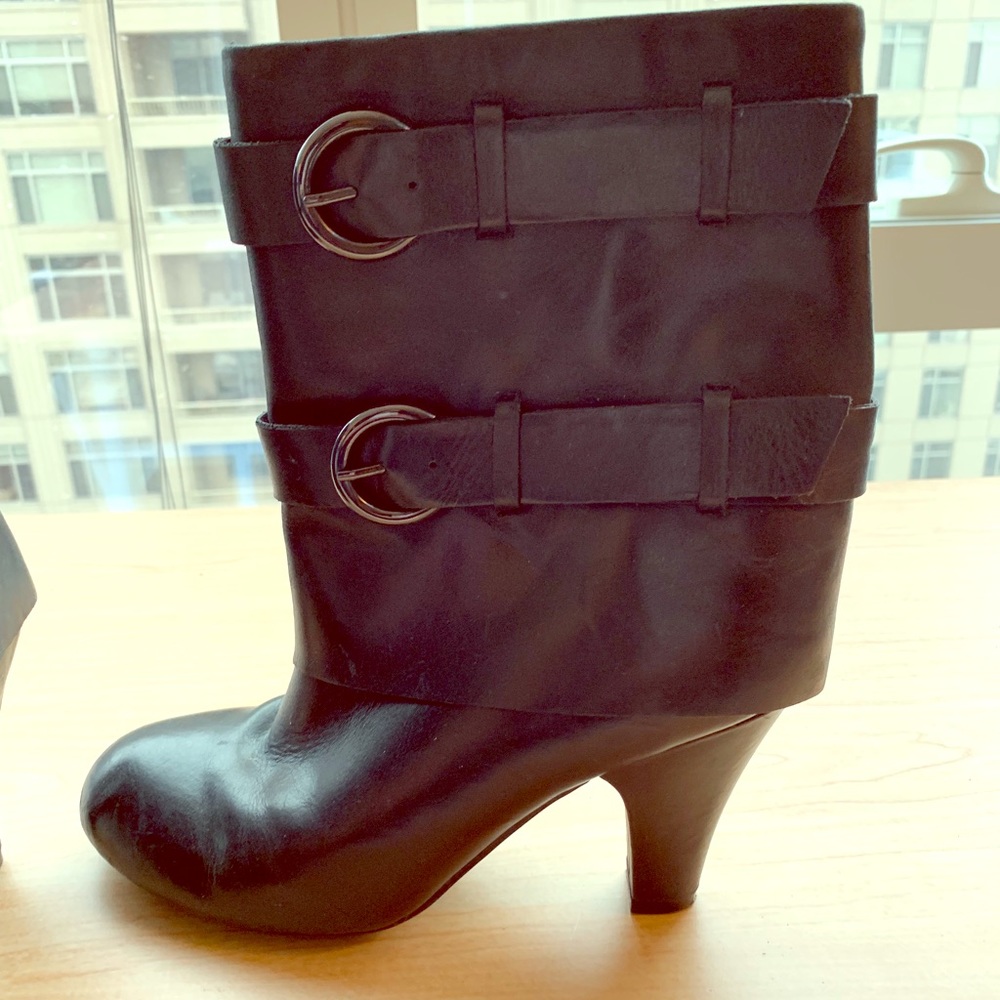 meToo leather mid-calf black boots